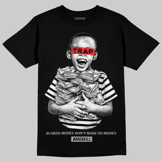 Grey Sneakers DopeSkill T-Shirt Scared Money Don't Make No Money Graphic Streetwear - Black