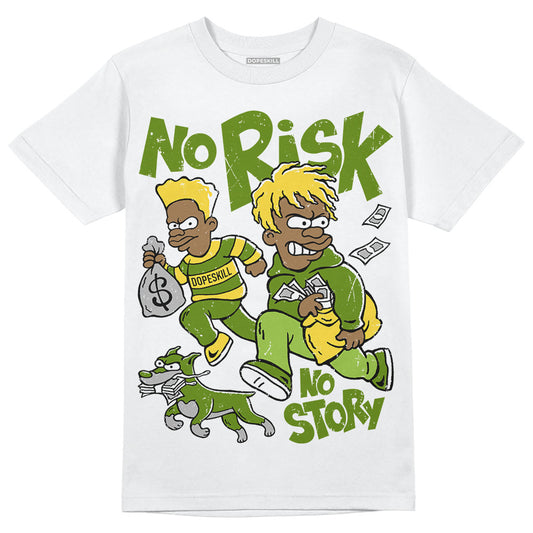 SB Dunk Low Chlorophyll DopeSkill T-Shirt No Risk No Story Graphic Streetwear - White