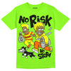 Neon Green Sneakers DopeSkill Neon Green T-Shirt No Risk No Story Graphic Streetwear