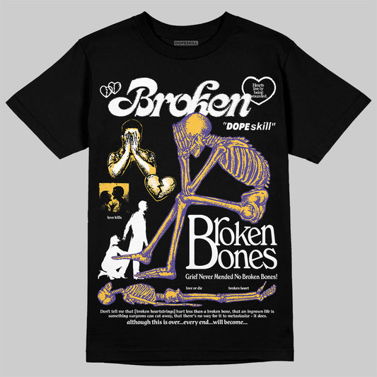 Kobe 8 Protro "Lakers Home" DopeSkill T-Shirt Broken Bones Graphic Streetwear - Black