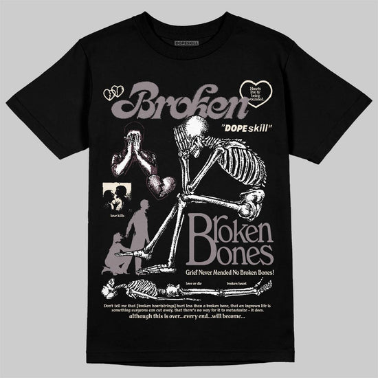 A Ma Maniére x Air Jordan 6 Retro “Smoky Mauve”⁠ DopeSkill T-Shirt Broken Bones Graphic Streetwear - Black