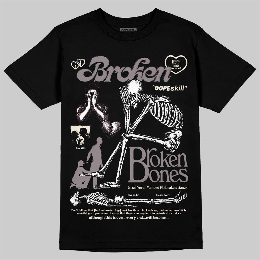 A Ma Maniére x Air Jordan 6 Retro “Smoky Mauve”⁠ DopeSkill T-Shirt Broken Bones Graphic Streetwear - Black