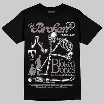 A Ma Maniére x Air Jordan 6 Retro “Smoky Mauve”⁠ DopeSkill T-Shirt Broken Bones Graphic Streetwear - Black