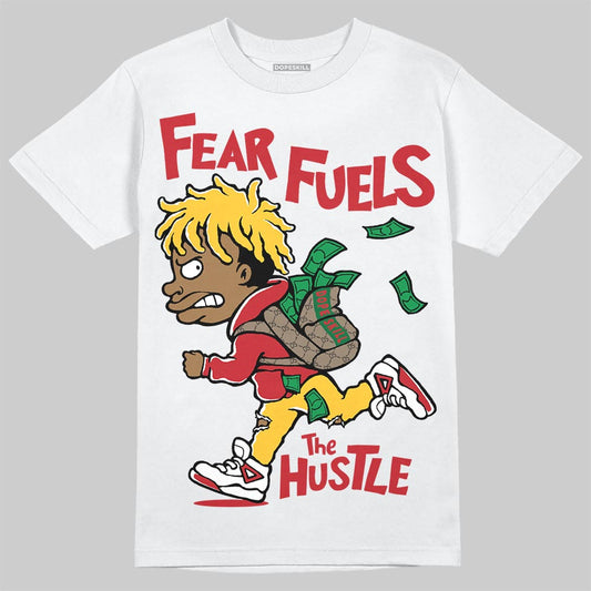 Jordan 14 Retro Ferrari (2025) DopeSkill T-Shirt Fear Fuels The Hustle Graphic Streetwear - White