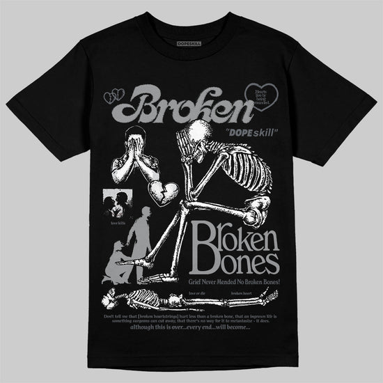 Jordan 5 Retro Wolf Grey (2026) DopeSkill T-Shirt Broken Bones Graphic Streetwear - Black