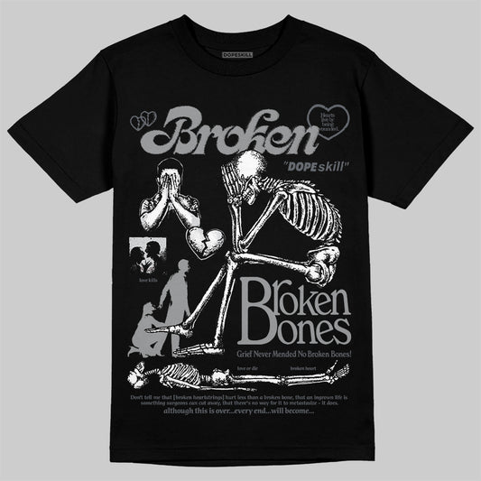 Jordan 5 Retro Wolf Grey (2026) DopeSkill T-Shirt Broken Bones Graphic Streetwear - Black