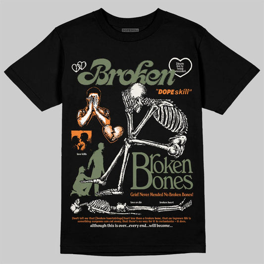 Jordan 4 Retro OG SP Undefeated (2025) DopeSkill T-Shirt Broken Bones Graphic Streetwear - Black