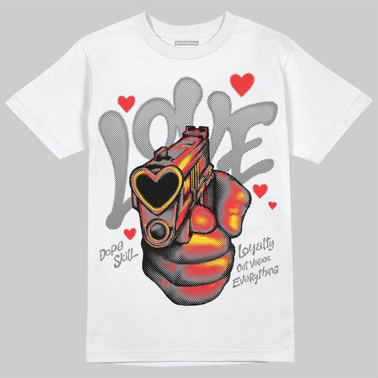 Grey Sneakers DopeSkill T-Shirt Love Shot Graphic Streetwear - White
