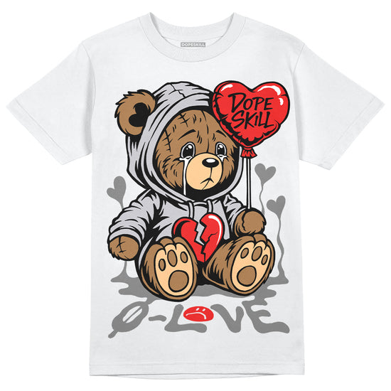 Grey Sneakers DopeSkill T-Shirt Broken Bear Graphic Streetwear - White