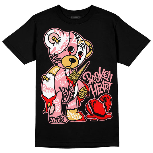 Jordan 3 GS “Red Stardust” DopeSkill T-Shirt Broken Heart Graphic Streetwear - Black