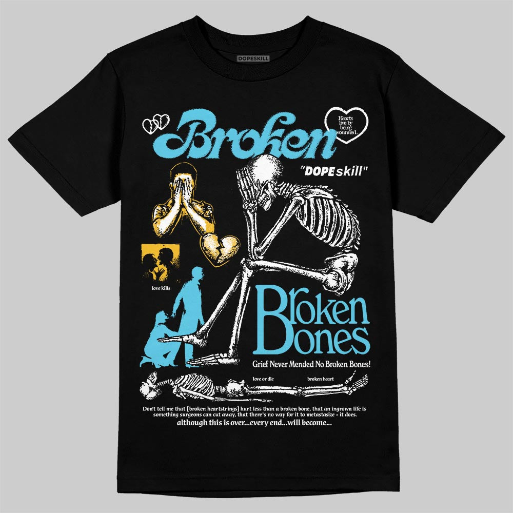 Jordan 11 Retro Gamma Blue (2025) DopeSkill T-Shirt Broken Bones Graphic Streetwear - Black