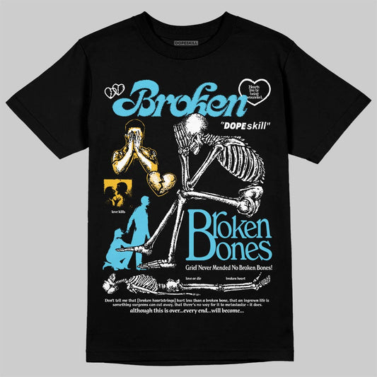 Jordan 11 Retro Gamma Blue (2025) DopeSkill T-Shirt Broken Bones Graphic Streetwear - Black
