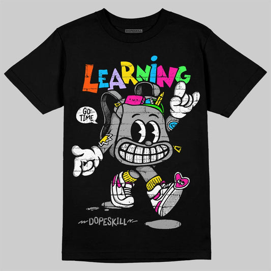 Grey Sneakers DopeSkill T-Shirt Learning Graphic Streetwear - Black