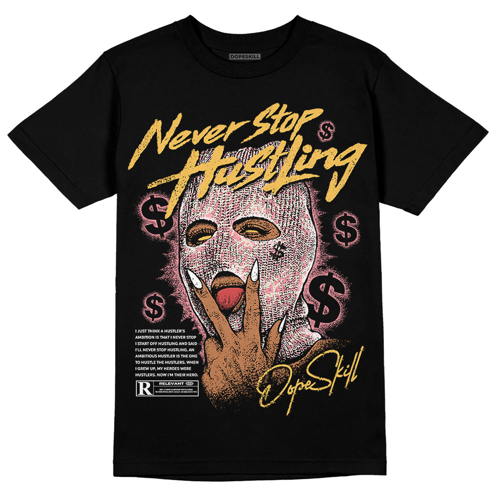 Jordan 3 GS “Red Stardust” DopeSkill T-Shirt Never Stop Hustling Graphic Streetwear - Black