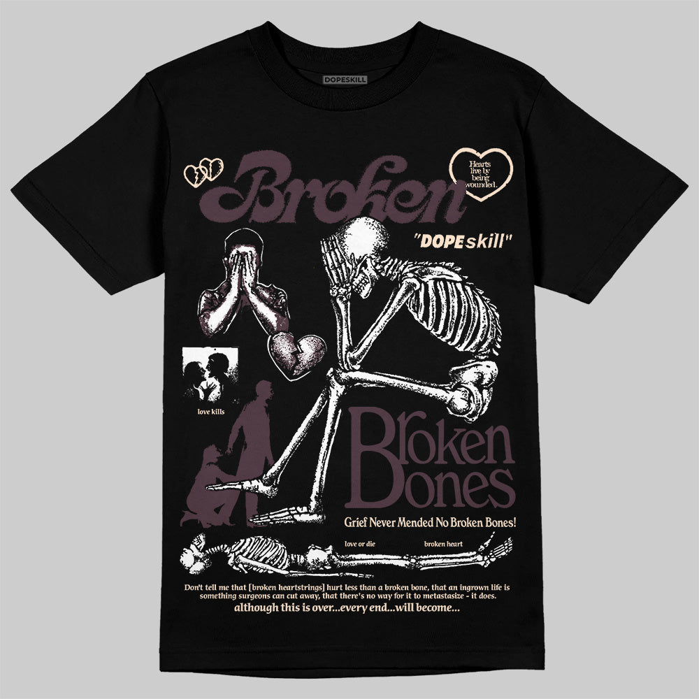 A Ma Maniére x Air Jordan 3 "Burgundy Crush" DopeSkill T-Shirt Broken Bones Graphic Streetwear - Black