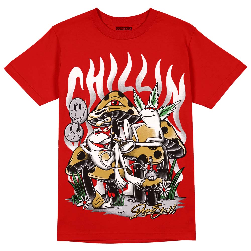 Red Sneakers DopeSkill Red T-shirt Chillin Graphic Streetwear