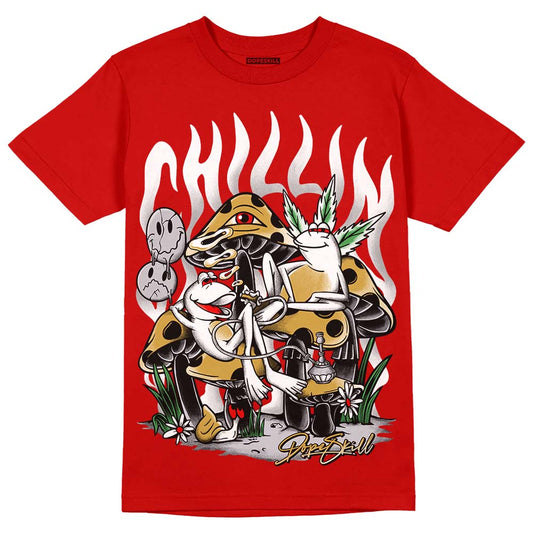 Red Sneakers DopeSkill Red T-shirt Chillin Graphic Streetwear