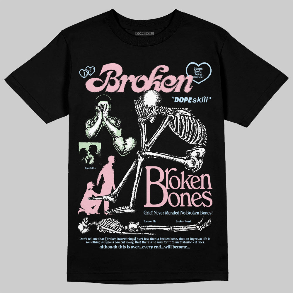 Jordan 4 Retro Valentine's Day (2026) (GS) DopeSkill T-Shirt Broken Bones Graphic Streetwear - black