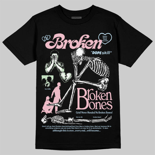 Jordan 4 Retro Valentine's Day (2026) (GS) DopeSkill T-Shirt Broken Bones Graphic Streetwear - black