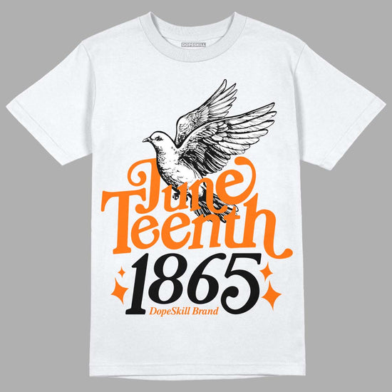 Orange, Black & White Sneakers DopeSkill T-Shirt Juneteenth 1865 Graphic Streetwear - White