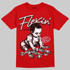 Jordan 5 Retro Fire Red Black Tongue (2025) DopeSkill T-Shirt Flexin' Graphic Streetwear - Red