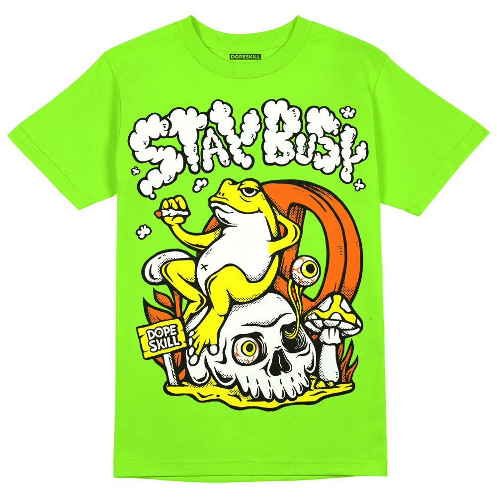 Neon Green Sneakers DopeSkill Neon Green T-Shirt Stay Busy Graphic Streetwear