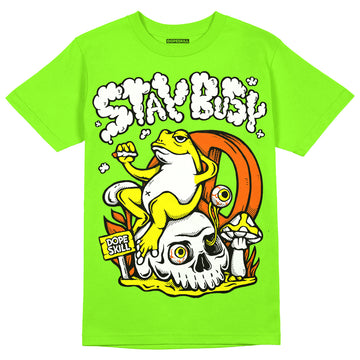 Neon Green Sneakers DopeSkill Neon Green T-Shirt Stay Busy Graphic Streetwear