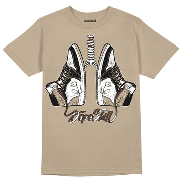 Jordan 1 High OG “Latte” DopeSkill Medium Brown T-shirt Breathe Graphic Streetwear