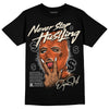 Jordan 3 Georgia Peach DopeSkill T-Shirt Never Stop Hustling Graphic Streetwear - Black