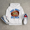 “True Blue” 3s DopeSkill Hoodie Sweatshirt Born Broke Die Rich Graphic