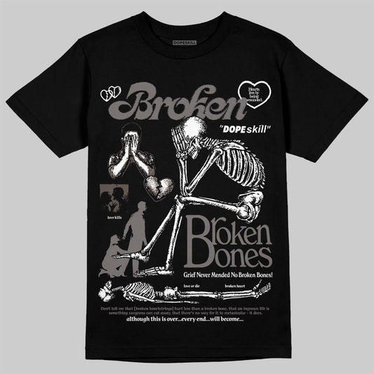Jordan 4 Retro Cave Stone DopeSkill T-Shirt Broken Bones Graphic Streetwear - Black