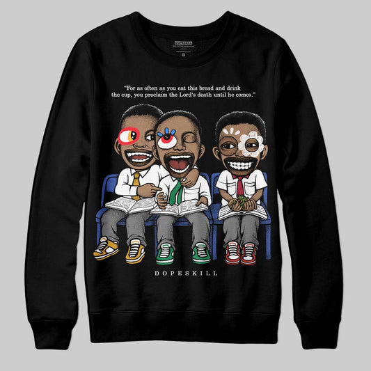Black and White Sneakers DopeSkill Sweatshirt First Sunday Graphic Streetwear - Black