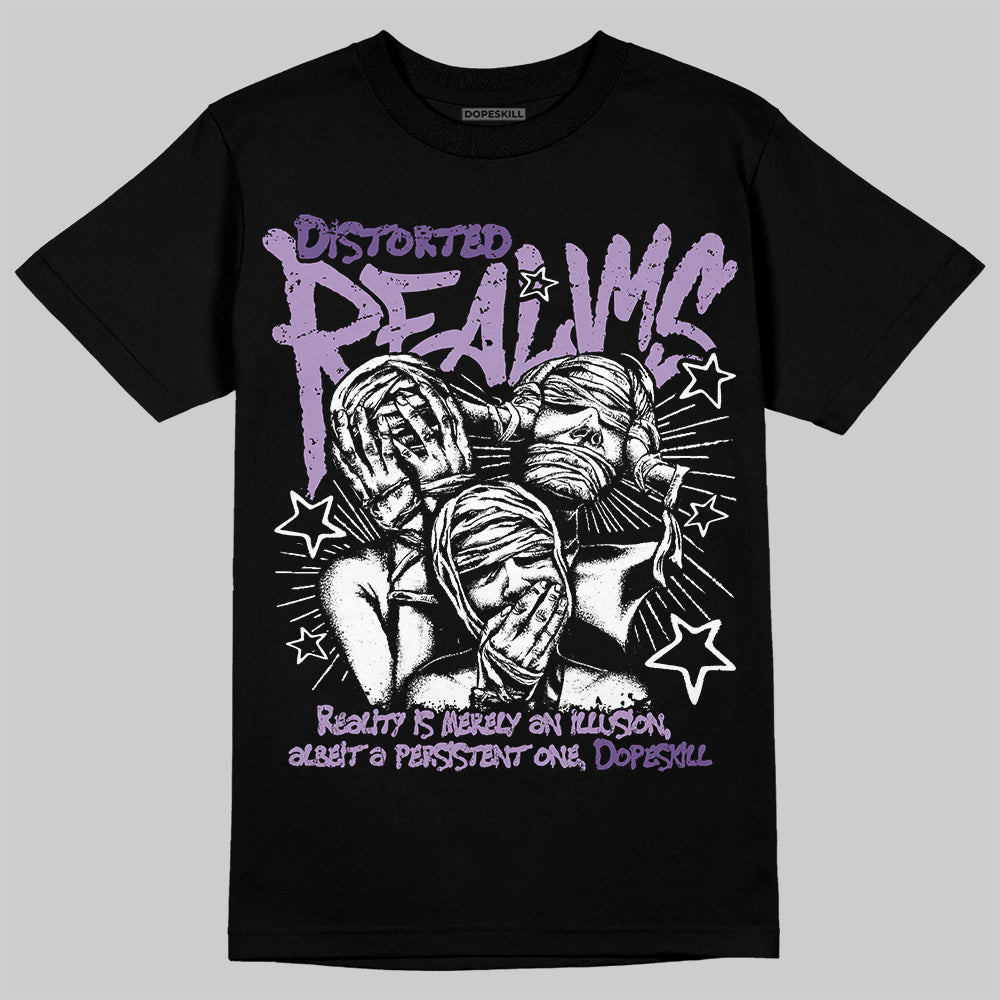 Jordan 10 WMNS “Hydrangeas” DopeSkill T-Shirt Distorted Realms Graphic Streetwear - Black