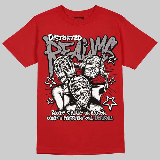 Jordan 4 Retro Toro Bravo DopeSkill T-Shirt Distorted Realms Graphic Streetwear - Red