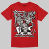 Jordan 4 Retro Toro Bravo DopeSkill T-Shirt Distorted Realms Graphic Streetwear - Red