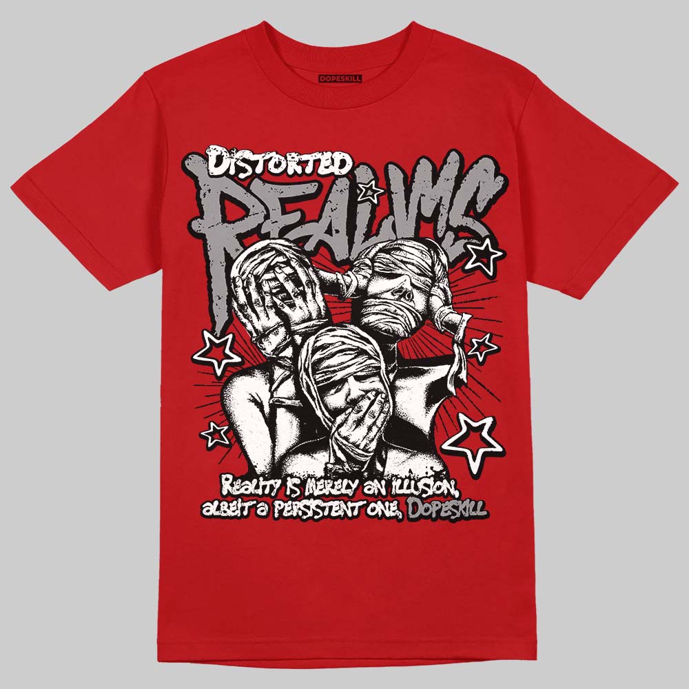 Jordan 4 Retro Toro Bravo DopeSkill T-Shirt Distorted Realms Graphic Streetwear - Red