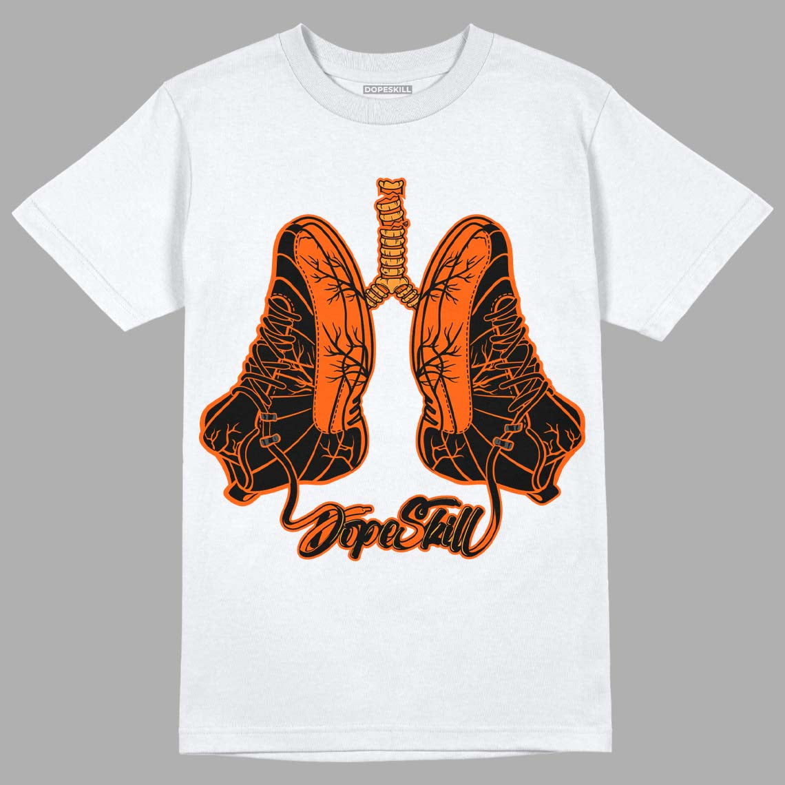 Jordan 12 Retro Brilliant Orange DopeSkill T-Shirt Breathe Graphic Streetwear - White