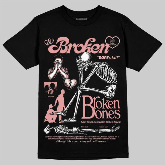 Jordan 40 “Dusty Rose” DopeSkill T-Shirt Broken Bones Graphic Streetwear - Black