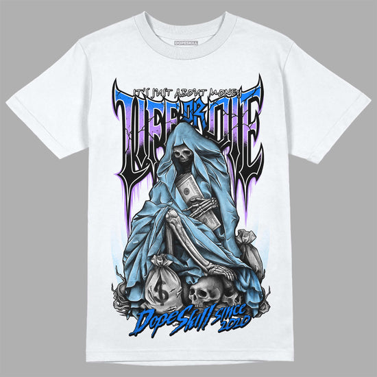 Jordan 7 Retro Chambray DopeSkill T-Shirt Life or Die Graphic Streetwear - White