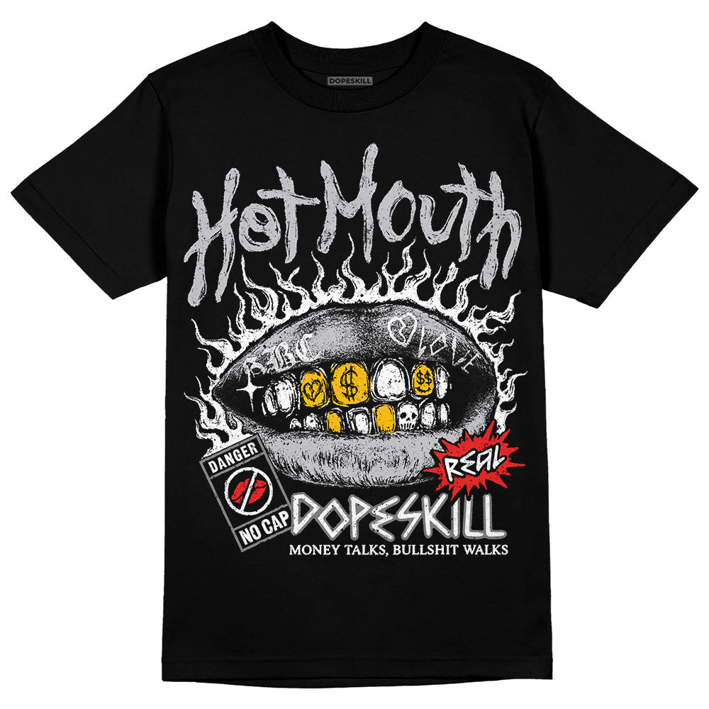 Grey Sneakers DopeSkill T-Shirt Hot Mouth Graphic Streetwear - Black