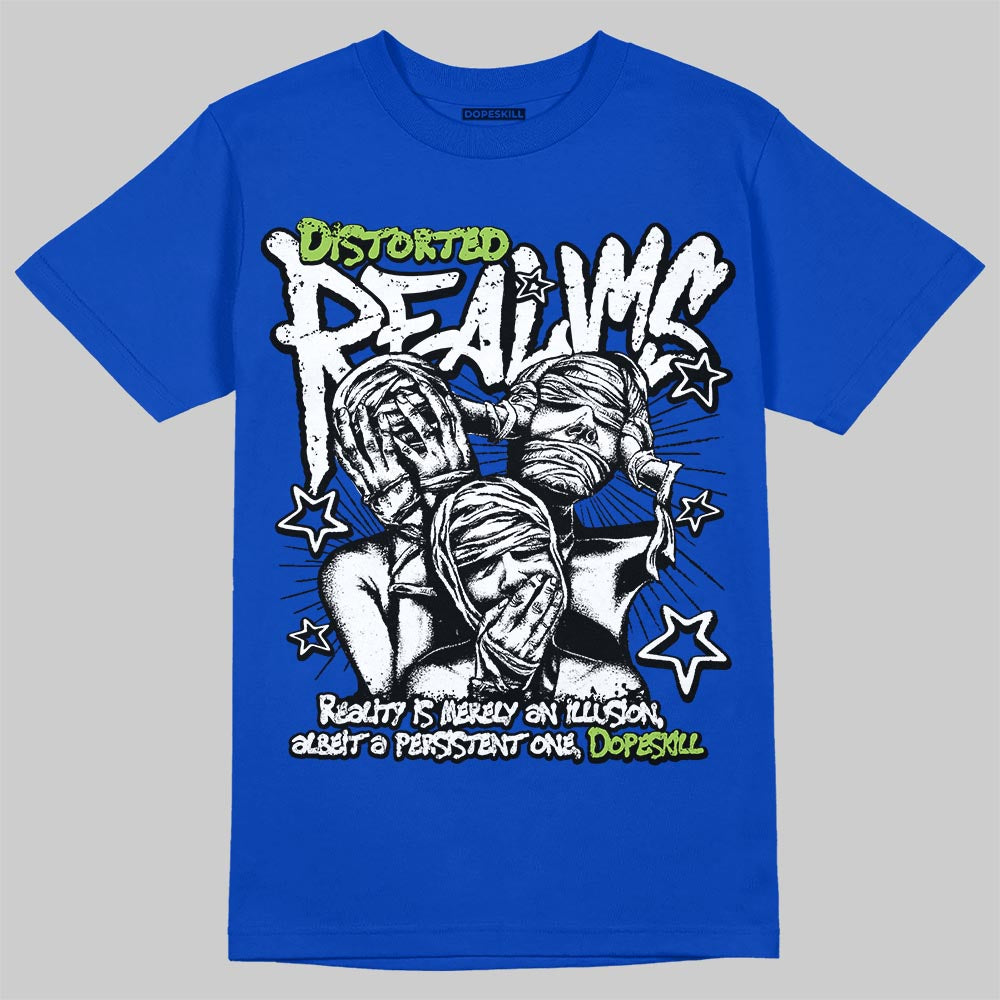Air Griffey Max 1 Varsity Royal and Volt DopeSkill T-Shirt Distorted Realms Graphic Streetwear - Royal 