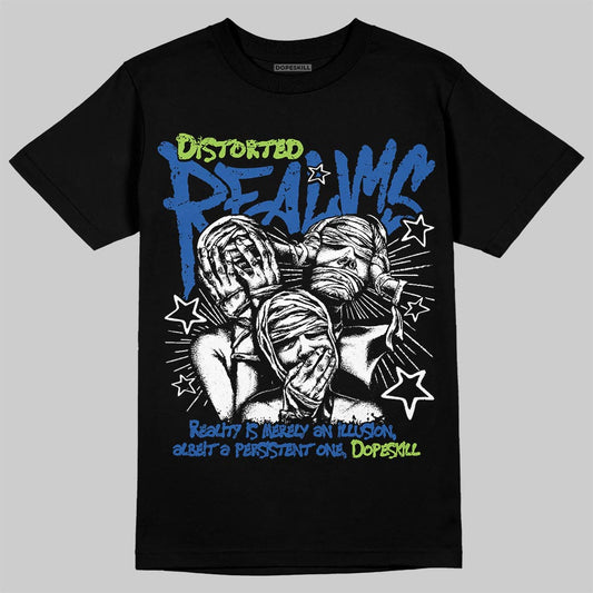 Air Griffey Max 1 Varsity Royal and Volt DopeSkill T-Shirt Distorted Realms Graphic Streetwear - Black