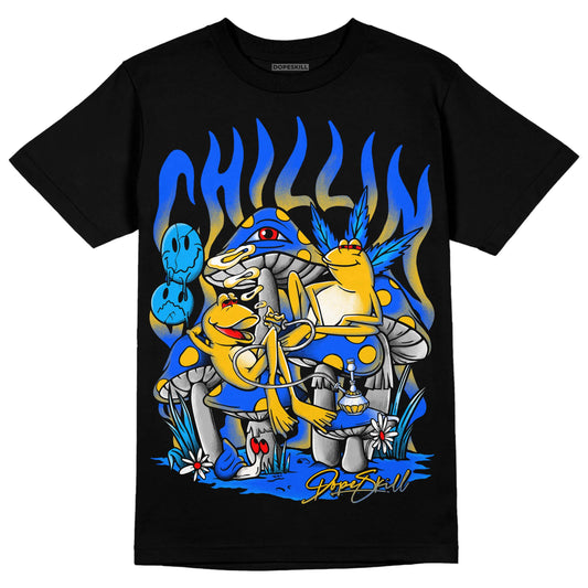 Royal Blue Sneakers DopeSkill T-Shirt Chillin Graphic Streetwear - Black