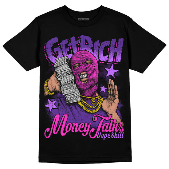 PURPLE Sneakers DopeSkill T-Shirt Get Rich Graphic Streetwear - Black