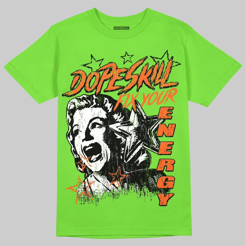 Neon Green Sneakers DopeSkill T-Shirt Fix Your Energy Graphic Streetwear - Lime