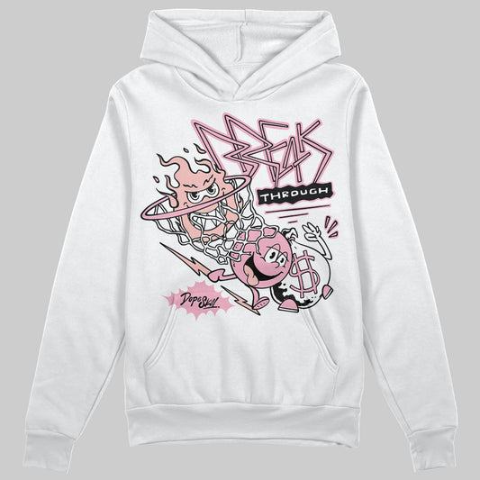 AMIRI White & Pink Stars Court Sneakers DopeSkill Hoodie Sweatshirt Break Through Graphic Streetwear - White