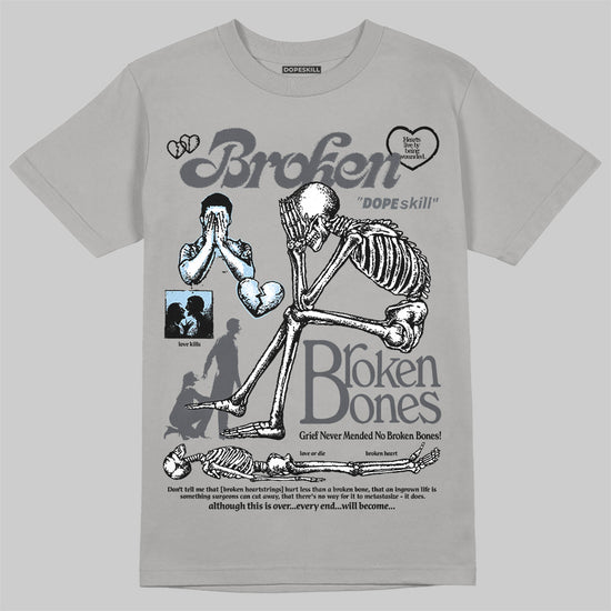 Jordan 5 Retro Wolf Grey (2026) DopeSkill T-Shirt Broken Bones Graphic Streetwear - Gravel