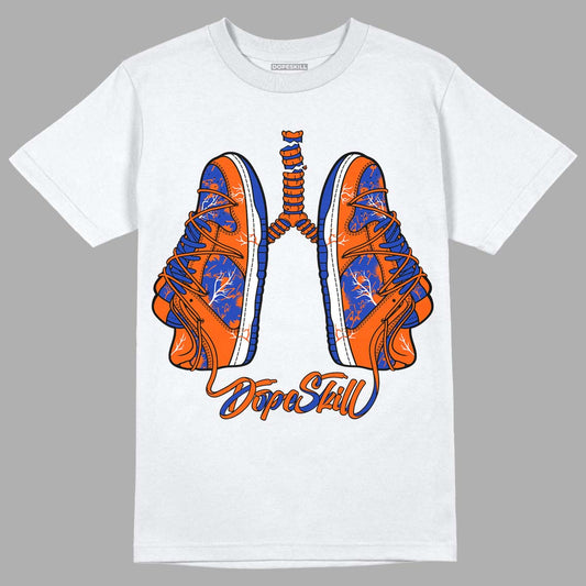 Dunk Low Futura Orange Blaze DopeSkill T-Shirt Breathe Graphic Streetwear - White