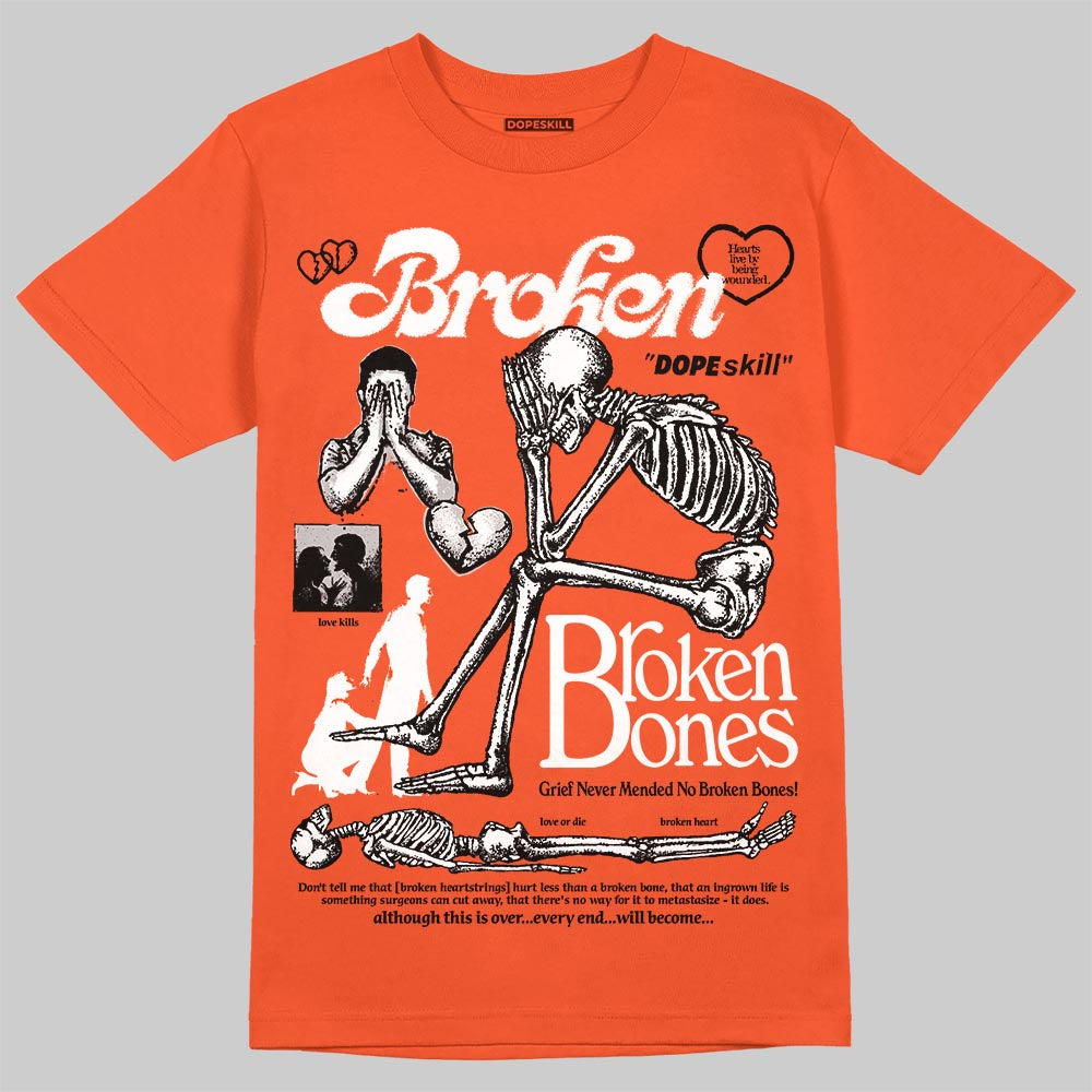 Jordan 1 Retro High OG Shattered Backboard (2025) DopeSkill T-Shirt Broken Bones Graphic Streetwear - Orange