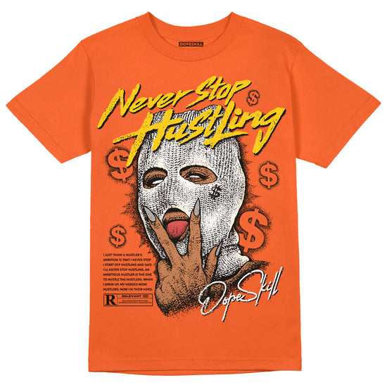 Jordan 3 Georgia Peach DopeSkill Orange T-shirt Never Stop Hustling Graphic Streetwear
